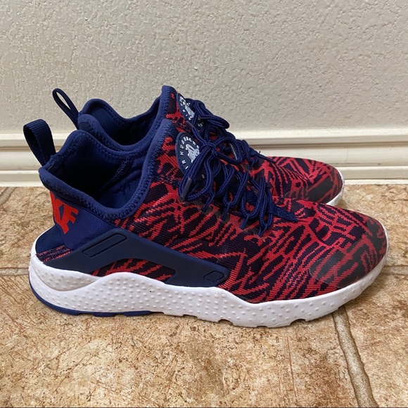 nike huarache red and blue